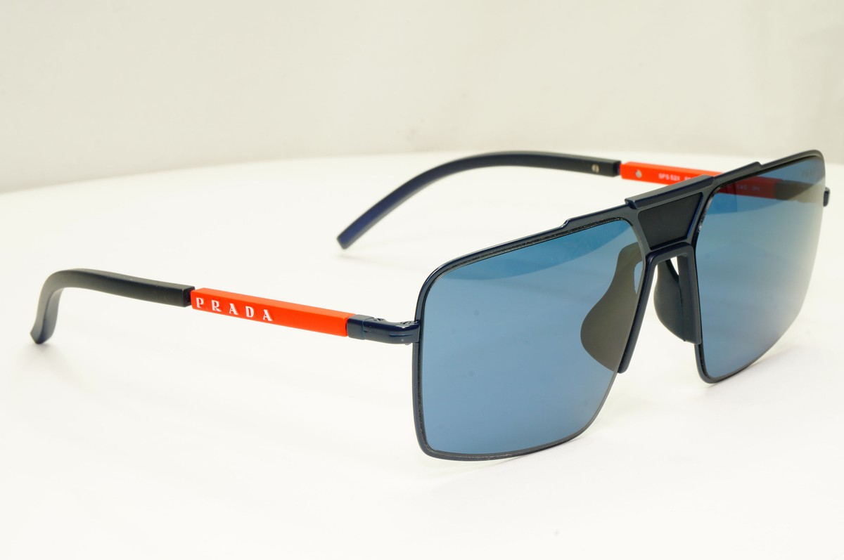 Prada Blue Square Sunglasses Mens Square Red Designer SPS 52X