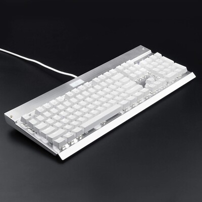 NEW EagleTec KG010 White Backlit Wired Mechanical Keyboard Brown Switces NIB
