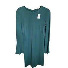 NWT LOFT Dark Green Bell Sleeve Shift Dress size 0 Holiday Cocktail