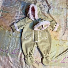 Baby Luxuries by The Children  s Place Faux Suede Bunting Snowsuit  Hat Set 3  6M