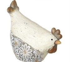 HEN BIRD CHICKEN COCKEREL Resin Small Indoor Outdoor Kitchen Ornament H11.5cm