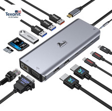 USB C Docking Station Dual Monitor for Laptop, 14-In-1 USB-C Hub with Triple Di