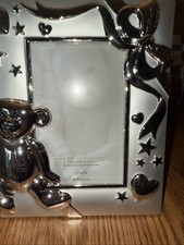 Silver Color Teddy Bear Picture Frame Holds 4x6 Photos