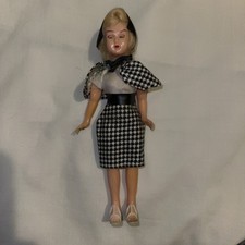 Bambola Ottolini italiana piccola tacco alto 6,5” moda plastica dura vintage anni 60