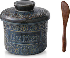 Butter Crock For Countertop Ceramic Butter Crock With Lid And Wooden