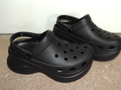 Womens Crocs Bae black Platform Iconic Comfort Clogs shoes sandals sz 8