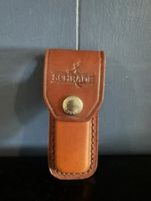 Schrade Leather Snap Flap Sheath Brown Folding Knife Tool Case Pouch Belt Loop