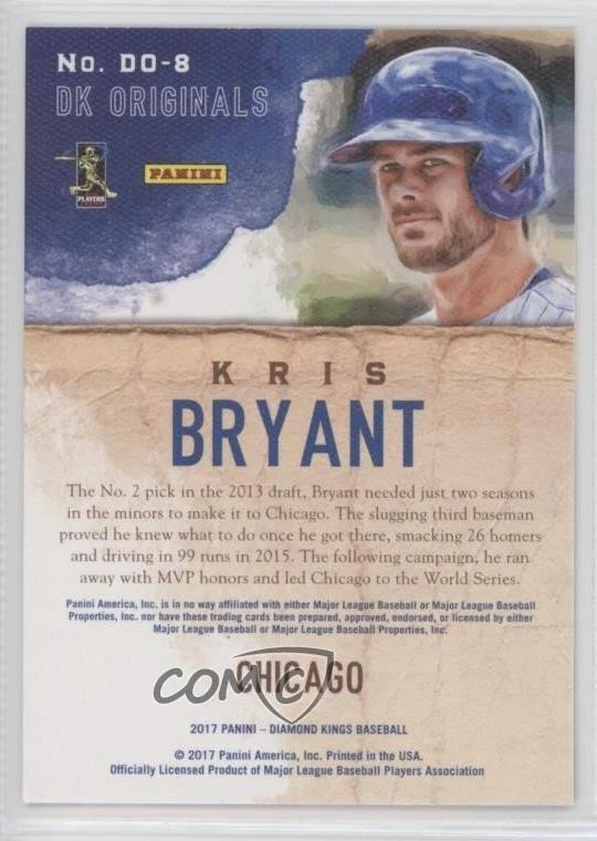 2017 Panini Diamond Kings DK Originals Kris Bryant #DO-8 - Image 2 of 2