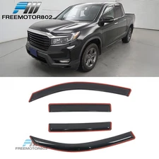 For 17-25 Honda Ridgeline In-Channel Window Visors Rain Deflectors 4PC - Acrylic