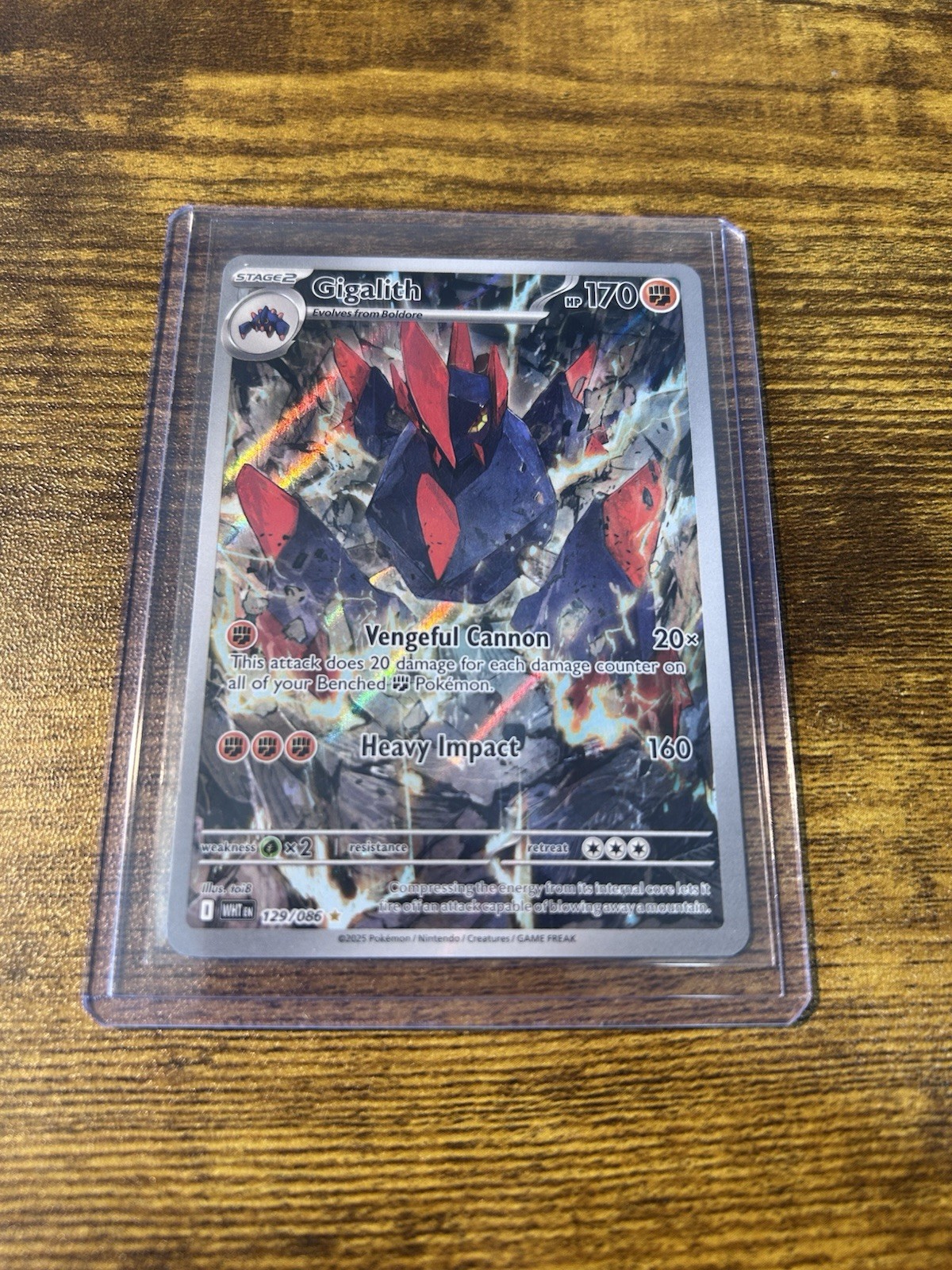 Pokemon TCG Gigalith 129/086 S&V White Flare Illustration Rare NM Condition