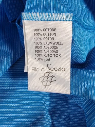 NWOT Maus & Hoffman Mens Solemare Cotton Italy Blue Striped Golf Polo Shirt XL - Picture 9 of 11