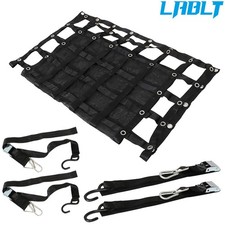 LABLT Cargo Net Truck Bed Rugged Black Duty 4.75ft 6ft with Cam Buckles S-Hooks