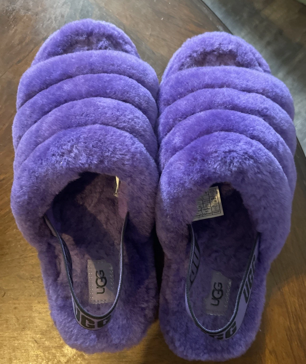 Sandali UGG Fluff Yeah viola pelliccia slide sling back donna 9 S N 1095119