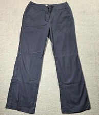 Talbots Pants Womens 8 Petite Navy Blue Stretch Chino Straight Leg Twill Casual