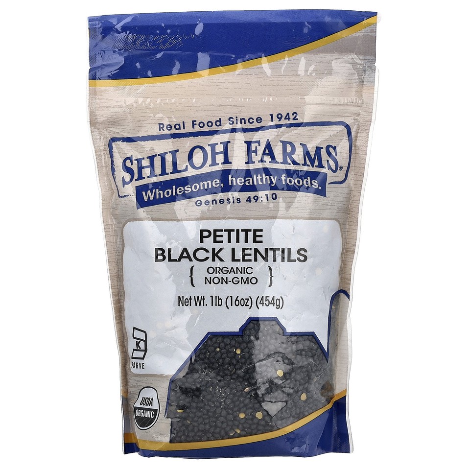 Organic Petite Black Lentils, 16 oz (454 g)
