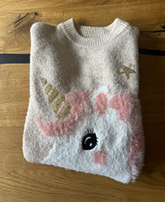 Mädchen Strickkleid  Einhorn-Motiv Glitzer R...