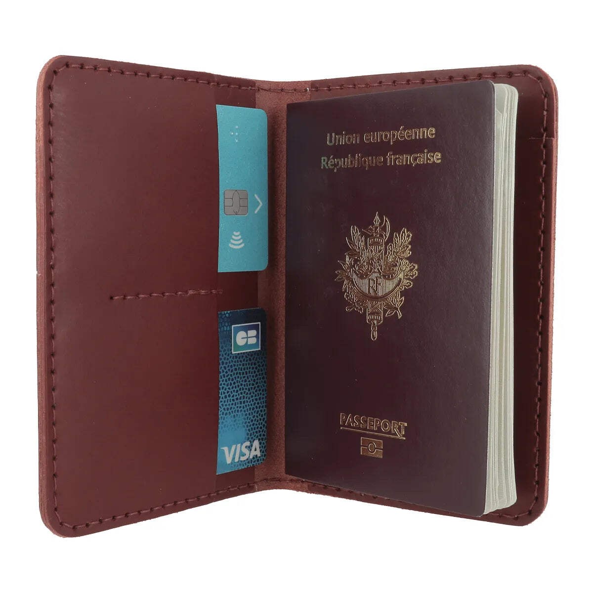 Kit DIY porte-passeport cuir tannage végétal idée cadeau