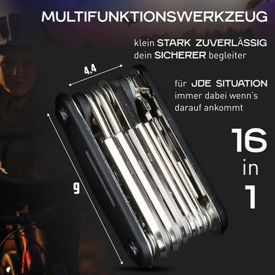 Fahrrad Multitool Funktionswerkzeug Reparatur 16in1 faltbar E-Bike Wohnmobil