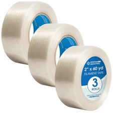 SPARTAN INDUSTRIAL - 2" X 60 yd Filament Strapping Tape - 3 Rolls of 2 Inch
