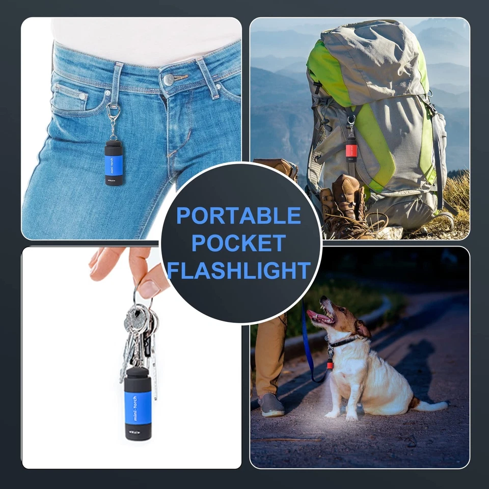 Mini Flashlight Keychain Rechargeable, Colorful Small LED Flashlight Torches ... - Image 4 of 4