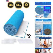 Air Vent Filters,20''x90''Cut to Fit Air Filter Material 80 Filters,MERV 8 El...