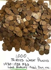 1000 Lincoln Wheat Small Cents 1930-1939 P-D-S Bulk Lot BN Copper