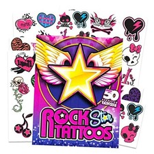 Rocker Rock Star Tattoos for Girls 50 Temporary Tattoos