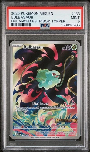 2025 POKEMON MEG EN-MEGA EVOLUTION ENHANCED BOOSTER BOX TOPPER BULBASAUR PSA 9