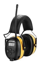 AM/FM Headphone with Digital Display,Ear Protection Noise Yellow Radio