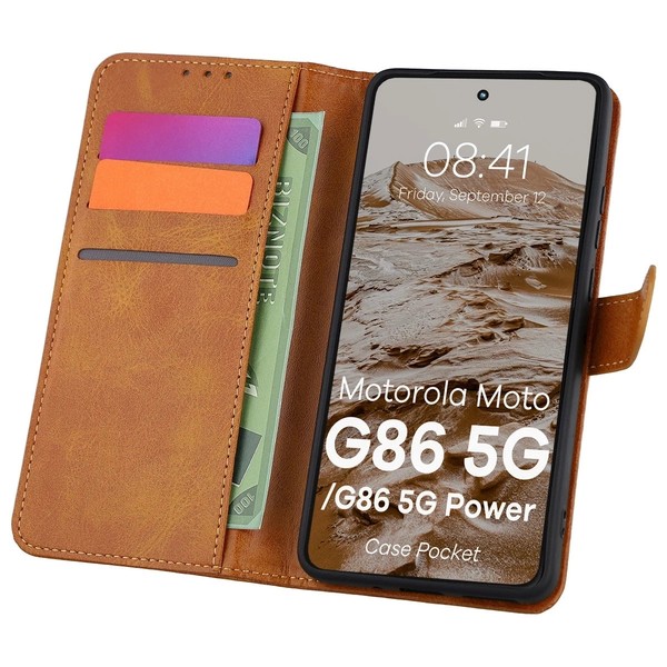 Bizon Case Tasche Motorola Moto G86 5G / G86 Power 5G Braun-image