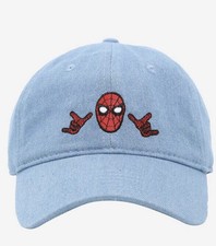 Marvel Spiderman Retro Hands Up Pose Mens Denim Cap Adjustable