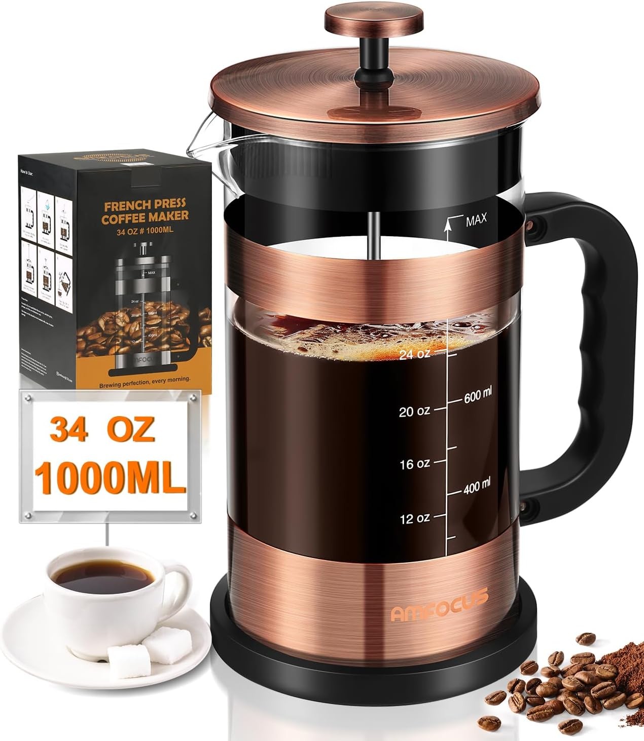 Coffee Maker - 34 Ounce Classice Stainless Steel Coffee Pres