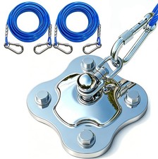 Dog Tie Out Cable and Stake, 2x20FT Heavy Duty Cables, 360 Swivel No Tangle