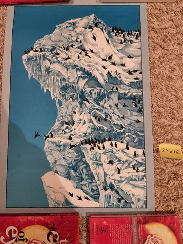 Penguins on Iceberg Art Print by Landland - VERY RARE - 120/144 - Screenprint