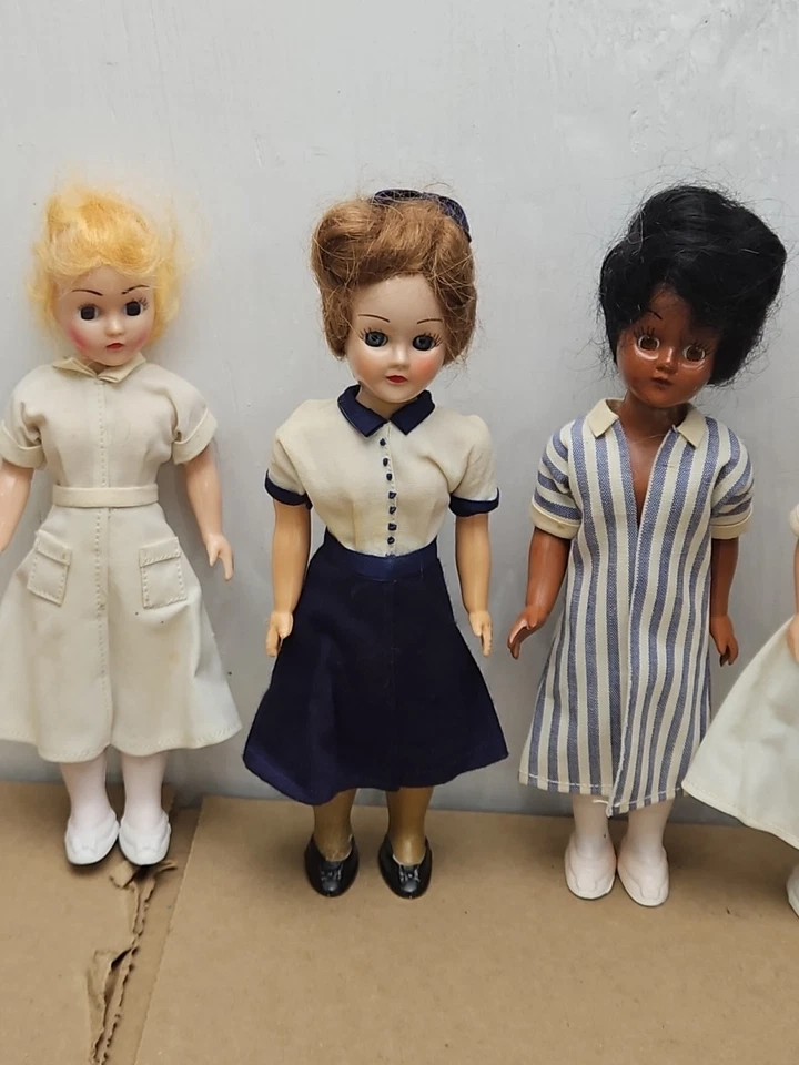 Set of 4 1950s Little Nurse Doll Co Vintage Sleepy Eye Dolls Jointed Arms Neck - Image 3 of 4