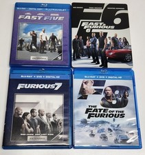 Fast And Furious Blu Ray DVD Lot Fast Five, F&Furious 6, Furious 7, Fate 8