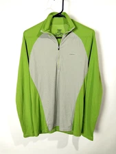 Patagonia Capilene 2 Lightweight Green 1/4 Zip 2-Tone Base Layer Shirt Men's Med