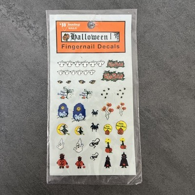 NEW Vintage 1992 Winning Nails Halloween Fingernail Decals Nail Art Ghost Spooky