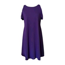 Lauren Ralph Lauren Purple Cold Shoulder Cutout Back A-Line Knit Dress 8