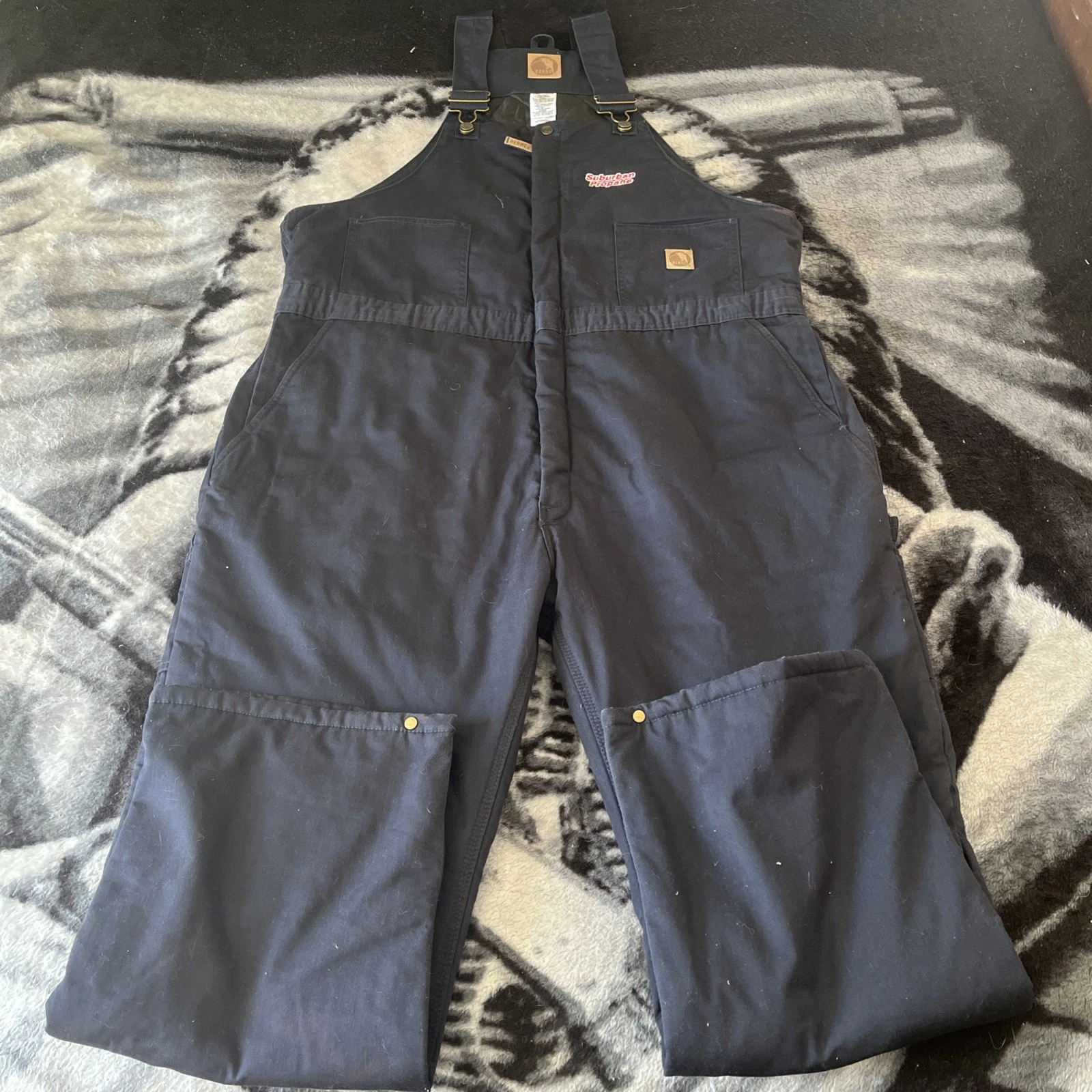 Berne Overalls Mens Blue 2XL Insulated Outdoors Mechanic Workwear Snow Bibs