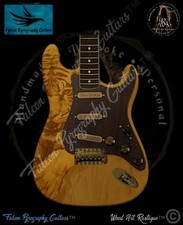 Handmade Unique Bespoke Pyrography Tiger Electric Guitar
