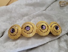 Gorgeous Purple Gold Tone Jeweled Hair Clip