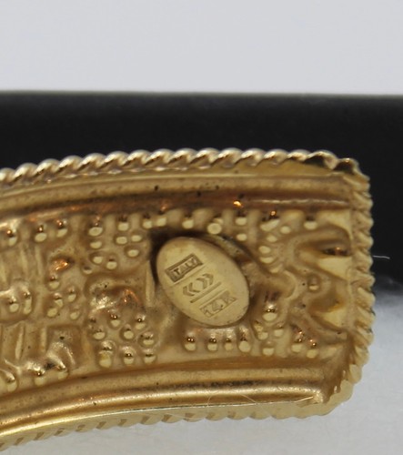Estate Italian 14K Yellow Gold Repoussé Floral Cuff Bracelet Italy 11.1 Grams - Picture 3 of 14