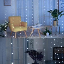 300 LED Curtain String Lights Window Fairy Lights 8 Modes Home Decor