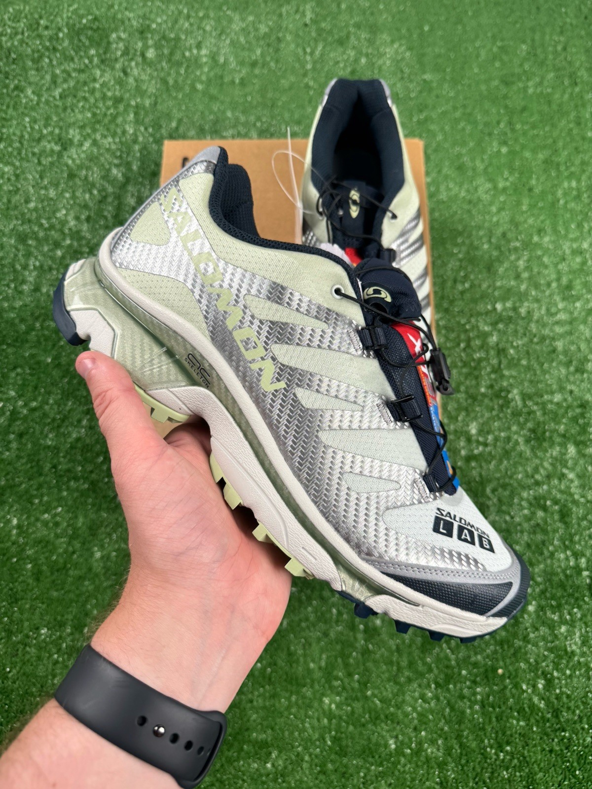 Scarpe da trekking Salomon XT 4 OG Carbonio Verde Celadon Argento UK 8 5 NUOVE ✅