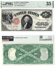 1917 $1 Legal Tender Star Note Fr-36* PMG Choice VF-35 EPQ