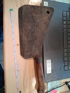 Vintage NICHOLS BROS Meat Cleaver Greenfield Mass. 13" X 4" 7" Blade