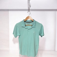 Nautica Boys Light Blue Polo Shirt L 14/16 Short Sleeve Logo Accent
