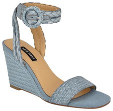 Nine West Women's Nerisa3 Wedge Sandal, Blue 420, 5 M