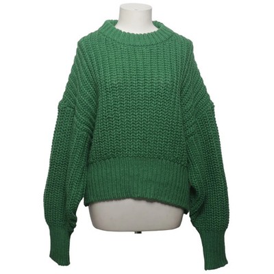 H&M, Strickpullover, Größe: M, Grün, Polyester, Einfarbig, Grobstrick #EWG
